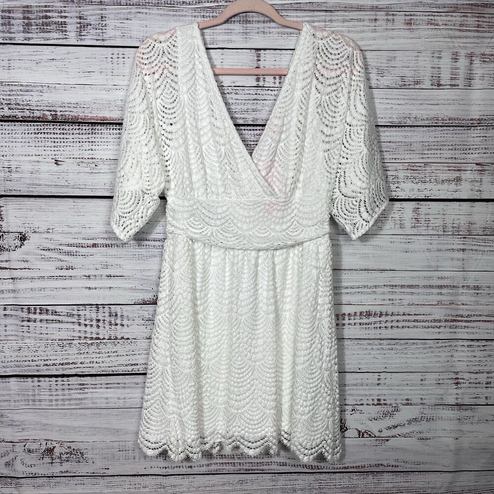 Lilly Pulitzer Parigi Skort Romper Size M Resort White Scalloped Lace Beach NWT - Picture 4 of 15